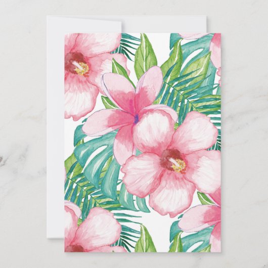 ジャングルのベビーシャワーの招待状の熱帯ベビーシャワー 招待状 (裏面)