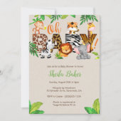 ジャングルのベビーシャワーの招待状-中立招待 招待状 (正面)