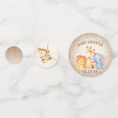 ジャングルのベビーシャワー象の紙吹雪の装飾 コンフェッティ (正面)