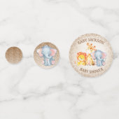 ジャングルのベビーシャワー象の紙吹雪の装飾 コンフェッティ (裏面)