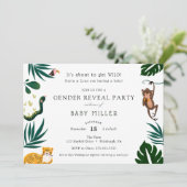 ジャングルのベビージェンダーのパーティー 招待状 (スタンド正面)