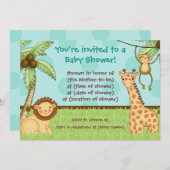 ジャングルのベビー-ベビーシャワーの招待状 招待状 (正面/裏面)