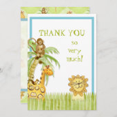 ジャングルのベビー、男の子ありがとう ノートカード (正面/裏面)