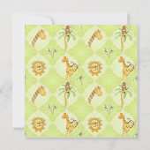 ジャングルのベビー、男の子の誕生のお知らせ 招待状 (裏面)