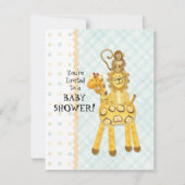 ジャングルのベビー、男の子の赤ちゃんシャワー招待状4 – 緑 招待状 (裏面)