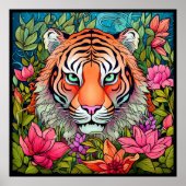 ジャングルのポスターに登場する素晴らしいトラの芸術 ポスター (正面)