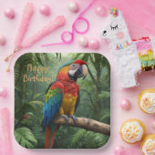 ジャングルのマカオパロット ペーパープレート (パーティー)