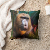 ジャングルのマンドリル・バブーンマスク クッション (ブランケット)