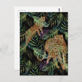 ジャングルのヤマネコヒョウ狩り ポストカード (正面/裏面)