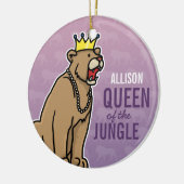 ジャングルのライオネス・クイーン、名前を追加Purple セラミックオーナメント (左)
