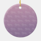 ジャングルのライオネス・クイーン、名前を追加Purple セラミックオーナメント (裏面)