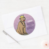 ジャングルのライオネス・クイーン、名前を追加Purple ラウンドシール (封筒)