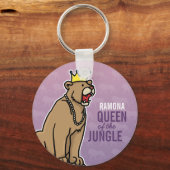 ジャングルのライオネス・クイーン、子供の名前を追加 キーホルダー (正面)