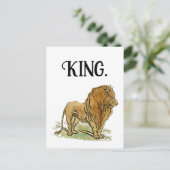 ジャングルのライオンの漫画のキングはっきりした、野生動物の芸術 ポストカード (スタンド正面)
