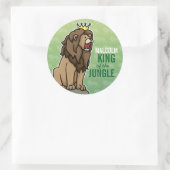 ジャングルのライオン王、子供の名前を追加 ラウンドシール (バッグ)