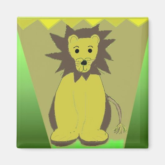 ジャングルのライオン マグネット (正面)