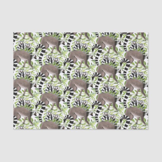 ジャングルのリングや輪尾のレムルス 薄葉紙 (正面)