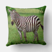 ジャングルの上の白黒ゼブラ クッション (裏面)