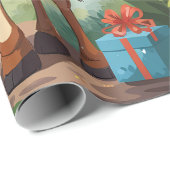 ジャングルの中で微笑むキリン |折り返し紙 ラッピングペーパー (ロールコーナー)