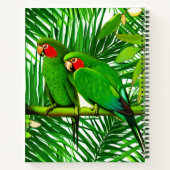 ジャングルの中で緑のオウムのカップル ノートブック (裏面)