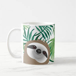 ジャングルの中で茶色い微笑みと眠れるナマケモノ コーヒーマグカップ