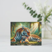 ジャングルの中で静かな絵を描絆 ポストカード (スタンド正面)