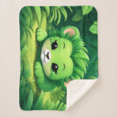ジャングルの中にリラックスある緑のライオンの仔 シェルパブランケット (正面)