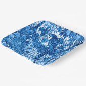 ジャングルの中のオウム、インジゴブルーとホワイト ペーパープレート (傾斜あり)