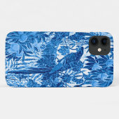 ジャングルの中のオウム、インジゴブルーとホワイト Case-Mate iPhoneケース (裏面(横))