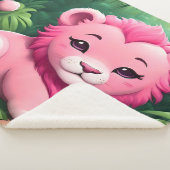 ジャングルの中のピンクのライオンの仔 シェルパブランケット (3/4)