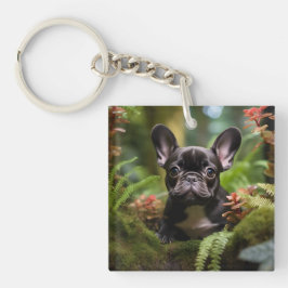 🐶💛ジャングルの中の可愛いフレンチブルドッグ キーホルダー