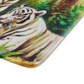 ジャングルの中の可愛い白いトラ。買今 カッティングボード (角)