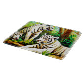 ジャングルの中の可愛い白いトラ。買今 カッティングボード (角)