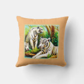 ジャングルの中の可愛い白いトラ。買今 クッション (裏面)