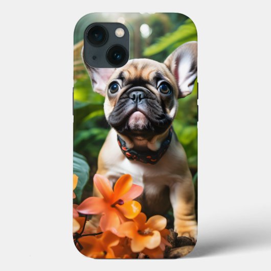 😍ジャングルの中の甘いフランスの子犬 Case-Mate iPhoneケース (裏面)