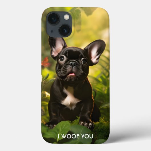 🐶💗ジャングルの中の甘いフランスの子犬 Case-Mate iPhoneケース (裏面)