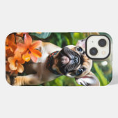 😍ジャングルの中の甘いフランスの子犬 iPhoneケース (裏面横)