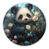 ジャングルの中の穏やかなパンダのクマバラ セラミックノブ (正面)