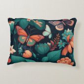 ジャングルの中の美しい花と蝶 アクセントクッション (裏面)