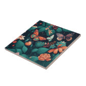 ジャングルの中の美しい花と蝶 タイル (側面)