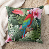 ジャングルの中の赤いオウム クッション (ブランケット)