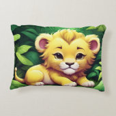 ジャングルの中の黄色いライオンの仔 アクセントクッション (裏面)