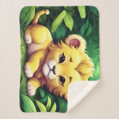 ジャングルの中の黄色いライオンの仔 シェルパブランケット (正面)