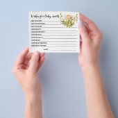 ジャングルの動物が赤ちゃんのシャワーカードを希望 チラシ (手)