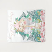 ジャングルの動物たちお誕生日おめでとう タペストリー (正面(横))