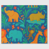ジャングルの動物たち ラッピングペーパー (フラット)