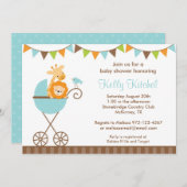 ジャングルの動物とウサギの招待状 招待状 (正面/裏面)