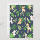 ジャングルの動物と緑のサファリ 2歳の誕生日パーティー 招待状 (裏面)