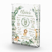 ジャングルの動物と緑の赤ちゃん誕生記念プリントステッカー フォトブロック (右)