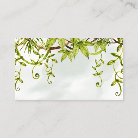 ジャングルの動物どのくらいのお菓子ベビーシャワーカード プレイスカード (裏面)